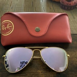 Pink/gold ray ban youth sunglasses